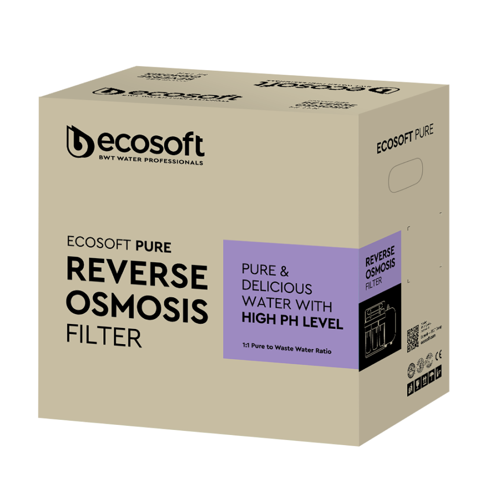 PURE Alkafuse reverse osmosis filter on metal rack with pump