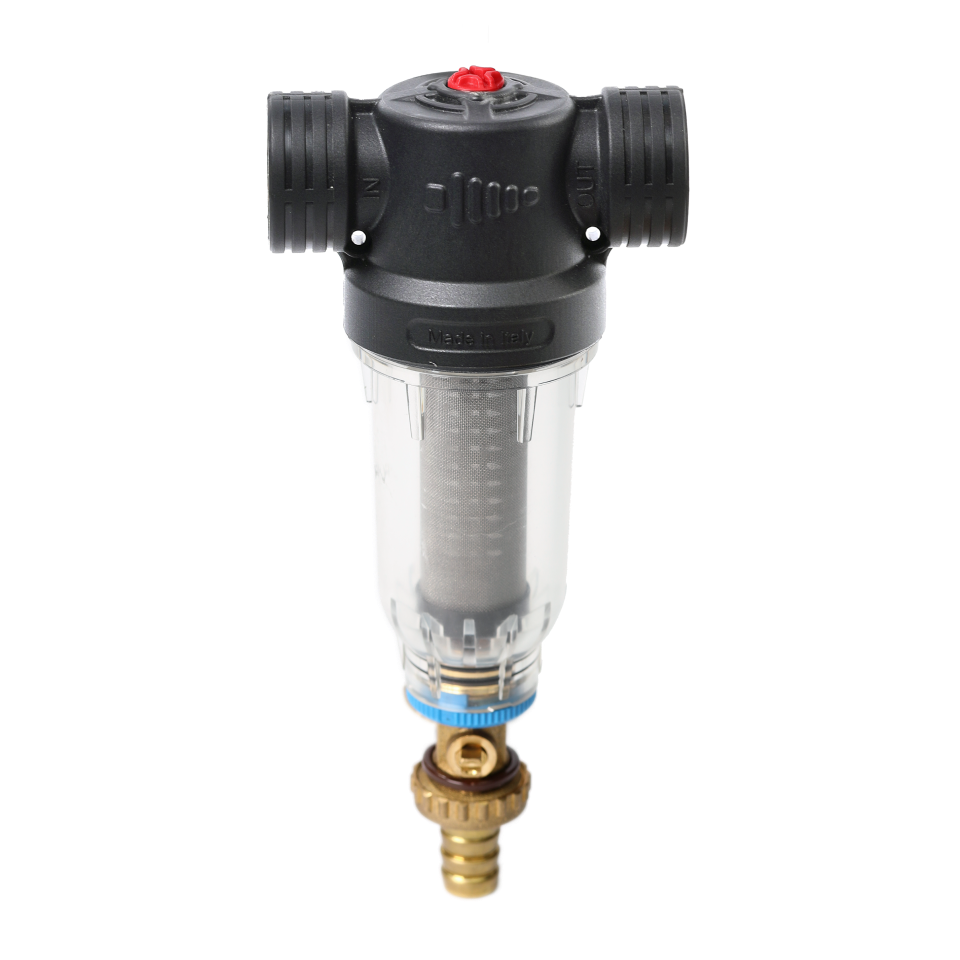 Self-Cleaning SAN filter with 304 stainless steel mesh cartridges. ½" F